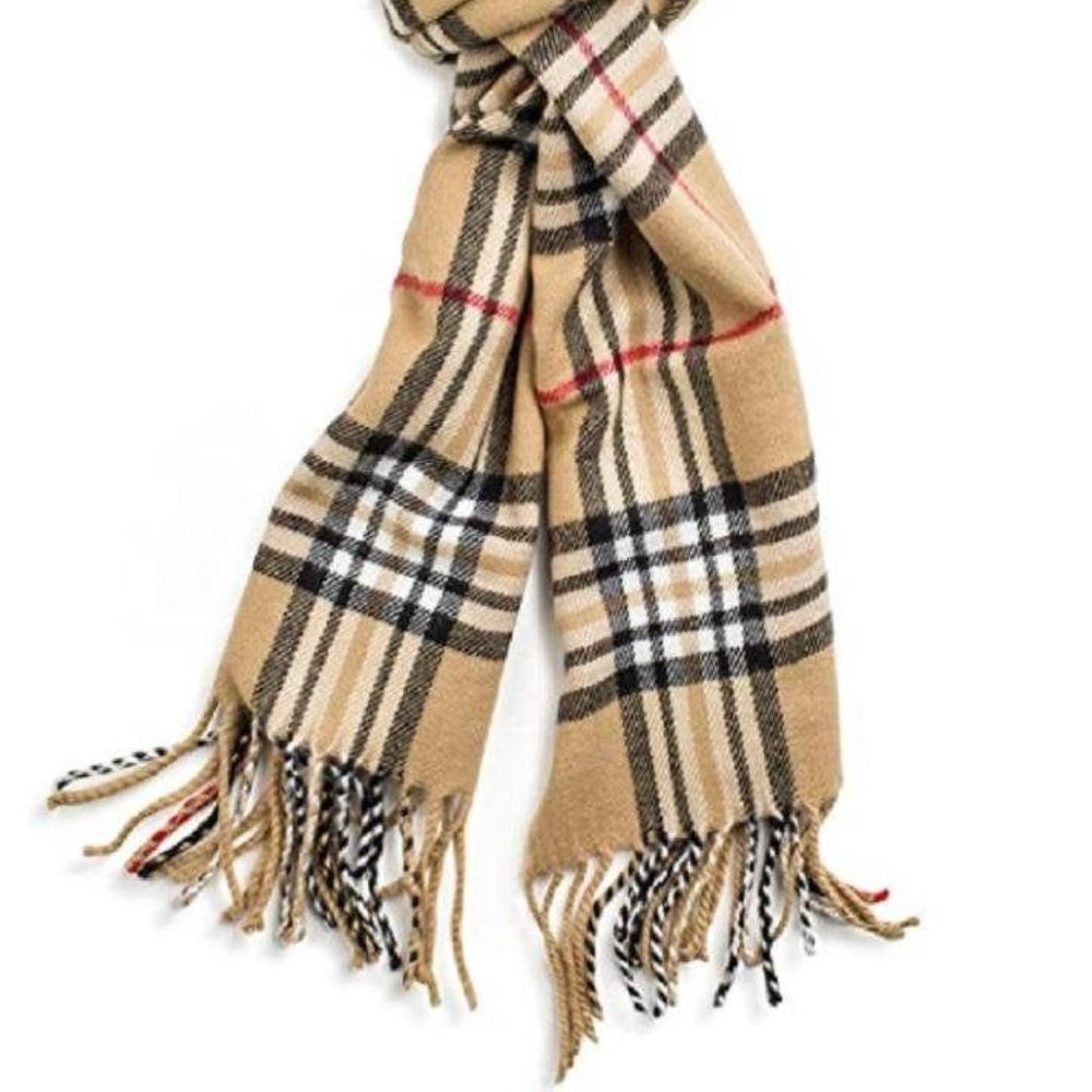 Men's and Women's Unisex Plaid Cashmere Feel Scarf